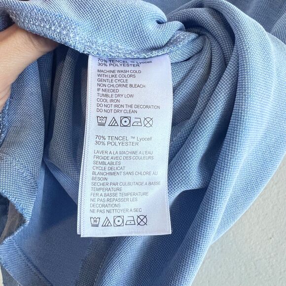 TOMMY BAHAMA Blue Edgartown Polo Knit Button-Up Stretch Golf Shirt Mens Large - Picture 6 of 7